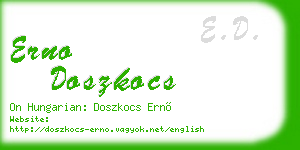 erno doszkocs business card