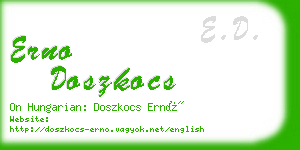 erno doszkocs business card